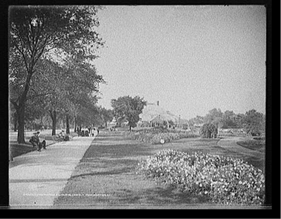 Conservatory & gardens, Lincoln Park, Chicago, Ill., c1905. — historic photograph