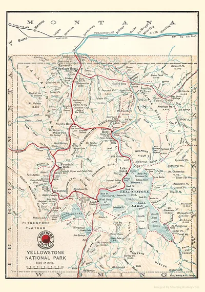 Northern Pacific map of Yellowstone National Park