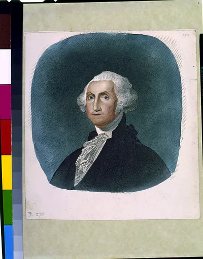 [George Washington, head-and-shoulders portrait, facing left]