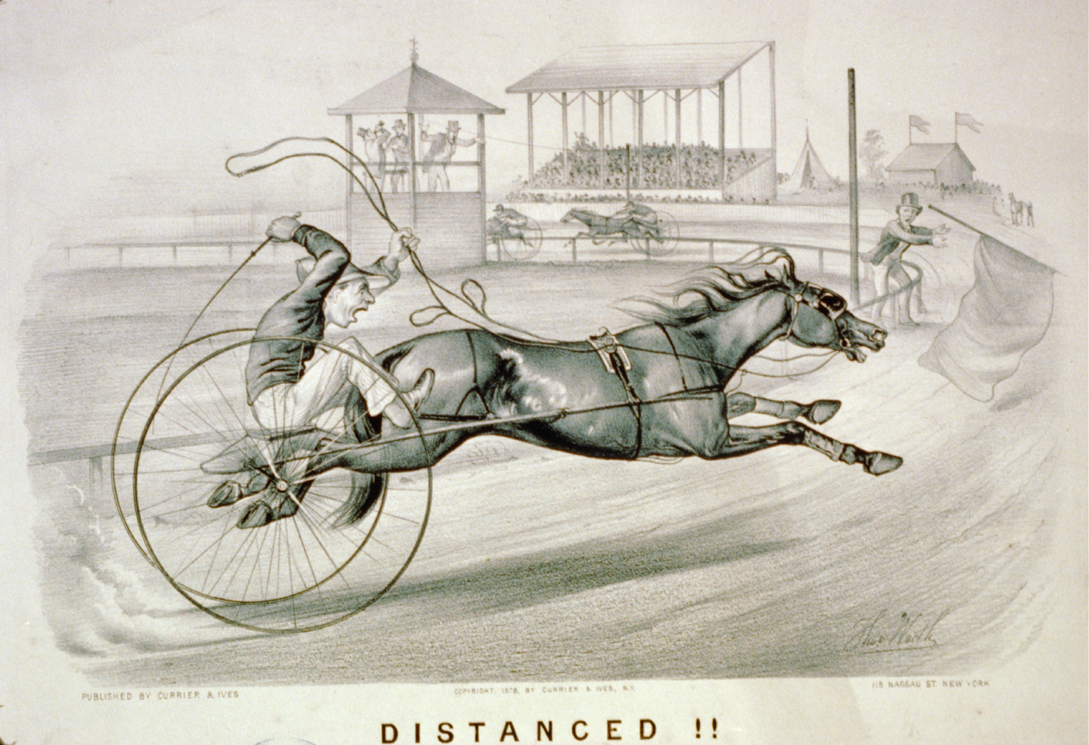Distanced!!, [New York] : Currier & Ives, 1878. — antique lithograph