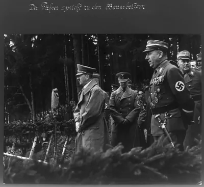 [Hitler and Dr. Todt at opening of autobahn between Munich & Vienna, Salzburg. Apr. 7, 1938]