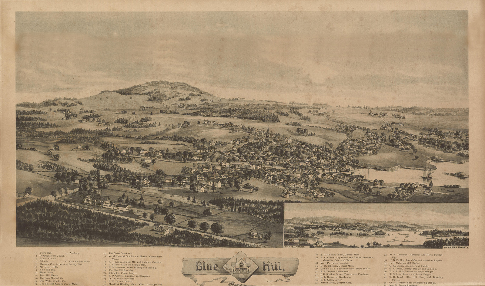 Blue Hill, Maine, 1896, 1896 — antique map