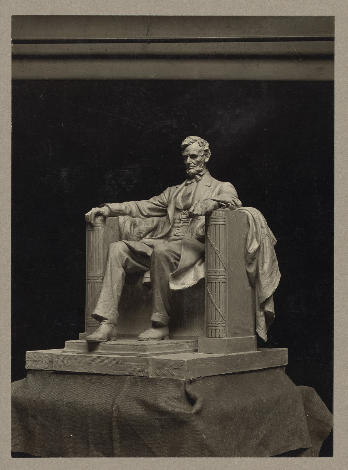 Working Model For Statue Of Abraham Lincoln, Sculpted By Daniel C. French, c. 1916 — historic photograph