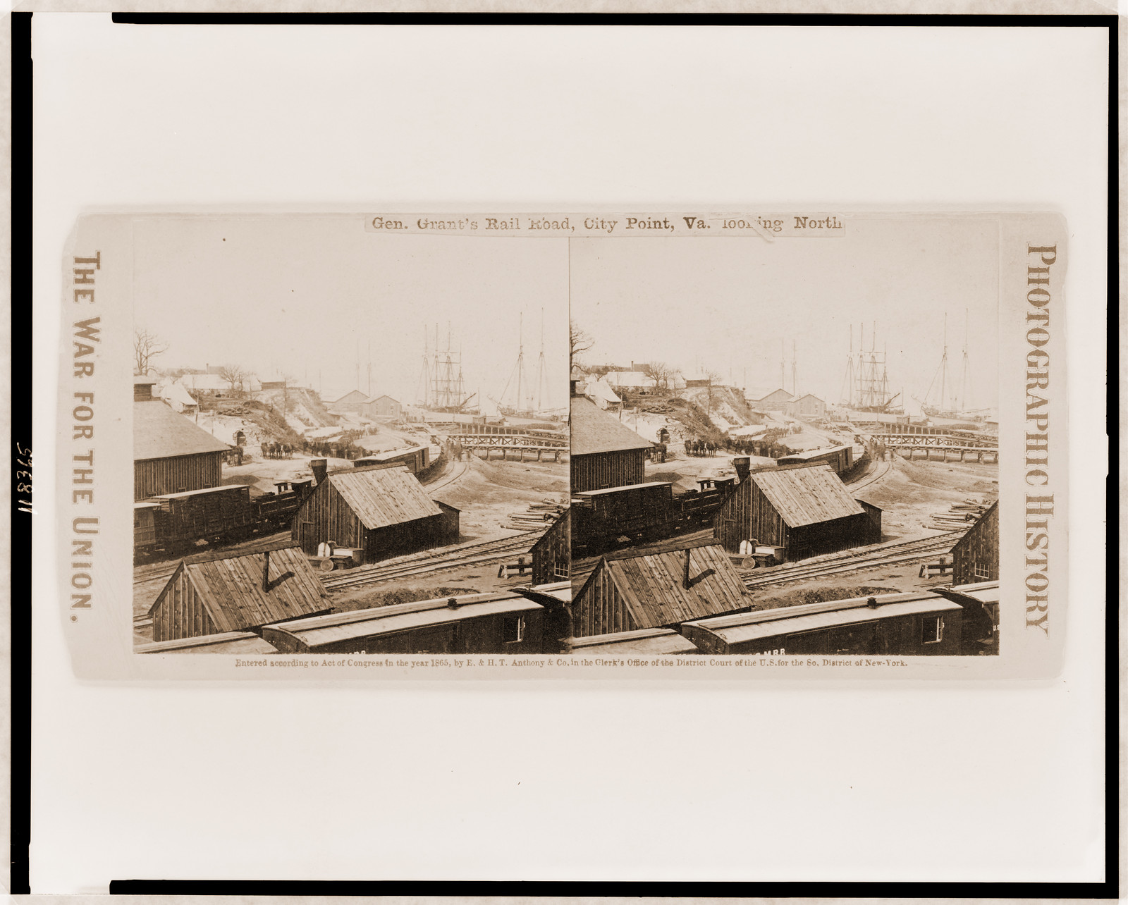 Gen. Grants rail road City Point Va. looking north, 1865 — historic photograph