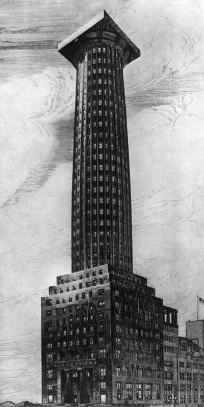 Competition drawing by Adolf Loos for the Chicago Tribune Tower
