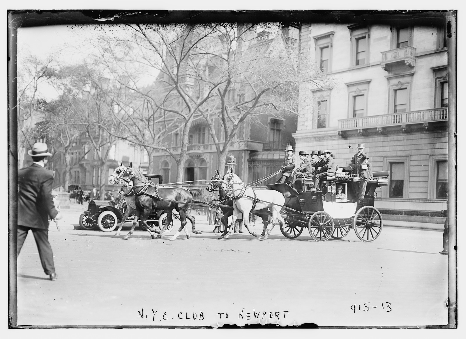 NYC Club in Pioneer Coach on way Newport, New York, n/a — historic photograph