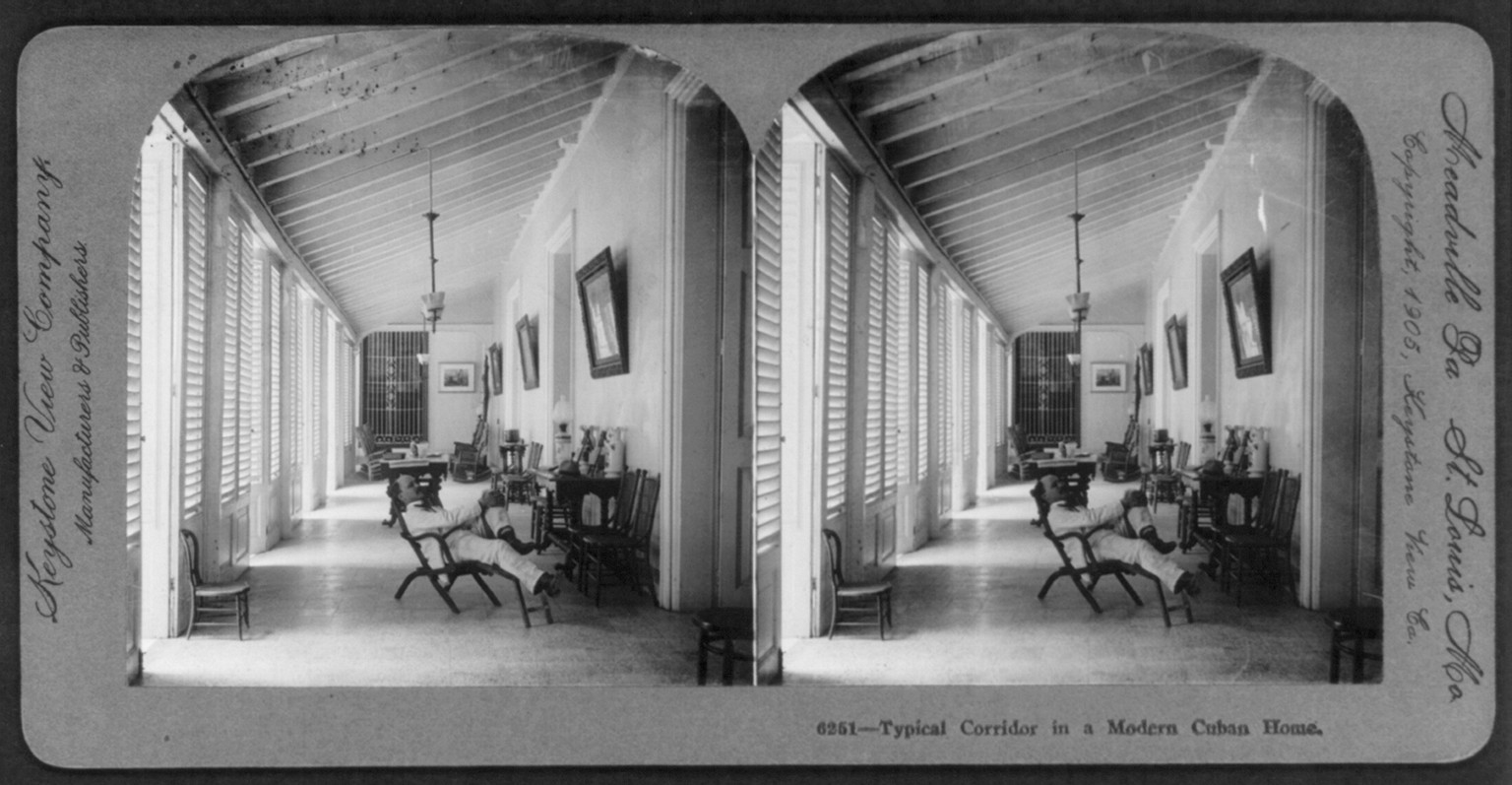 Typical corridor in a modern Cuban home, c1905. — historic photograph