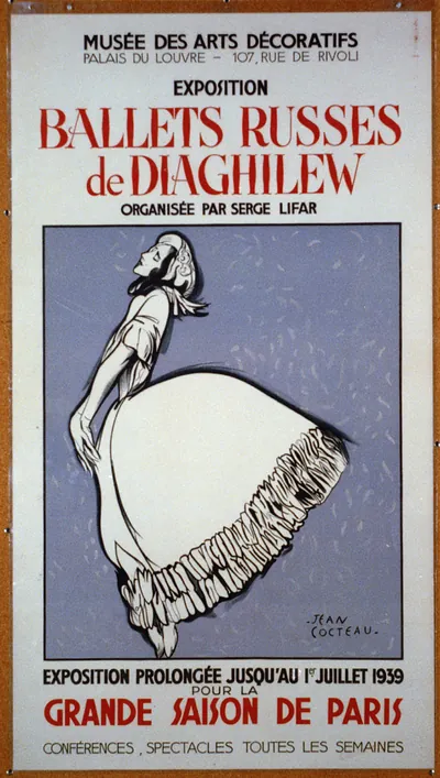 Ballet Russes de Diaghilew-exposition organisée par Serge Lifar / Jean Cocteau.