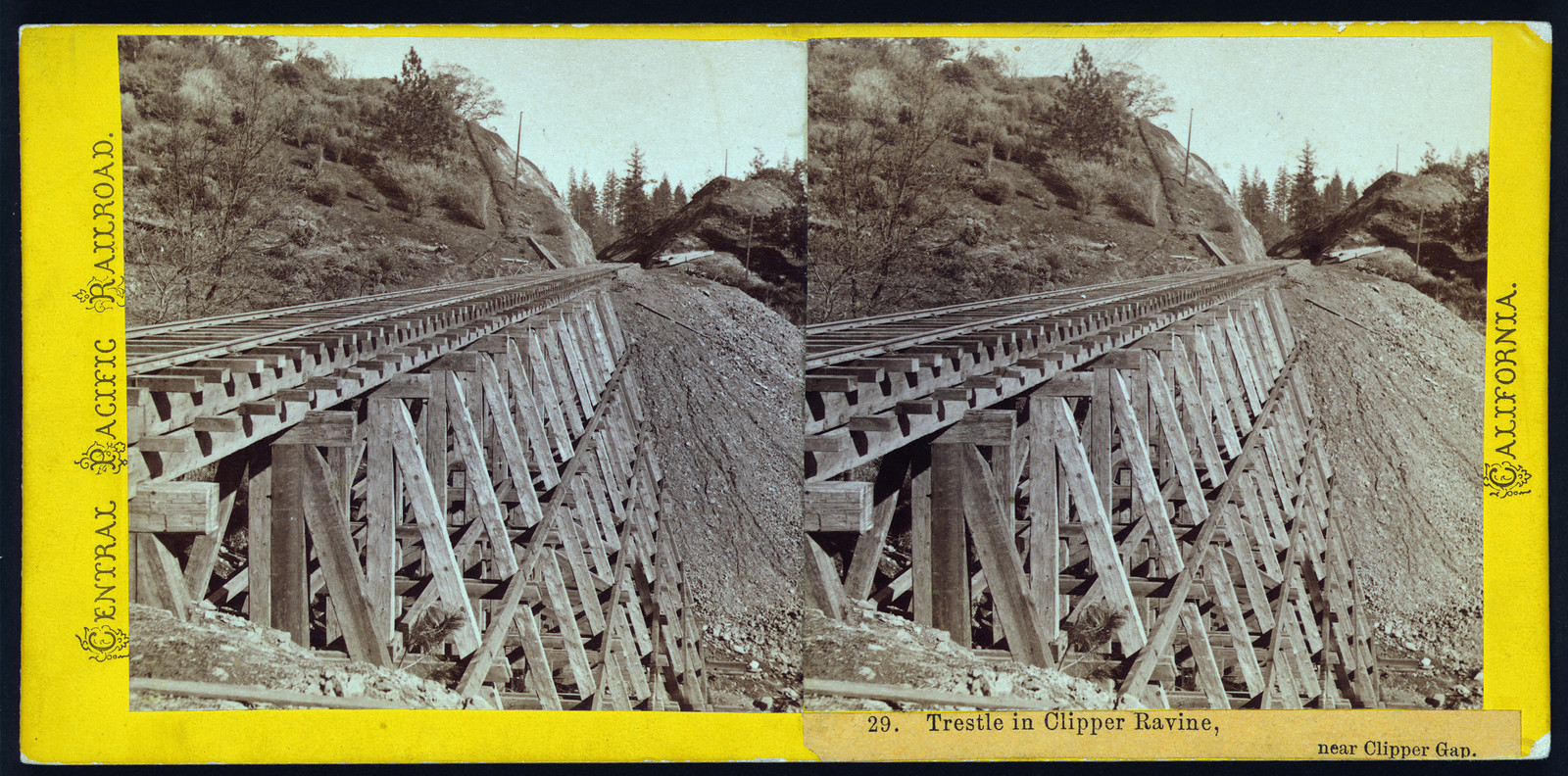 Trestle in Clipper Ravine, near Clipper Gap — historic image