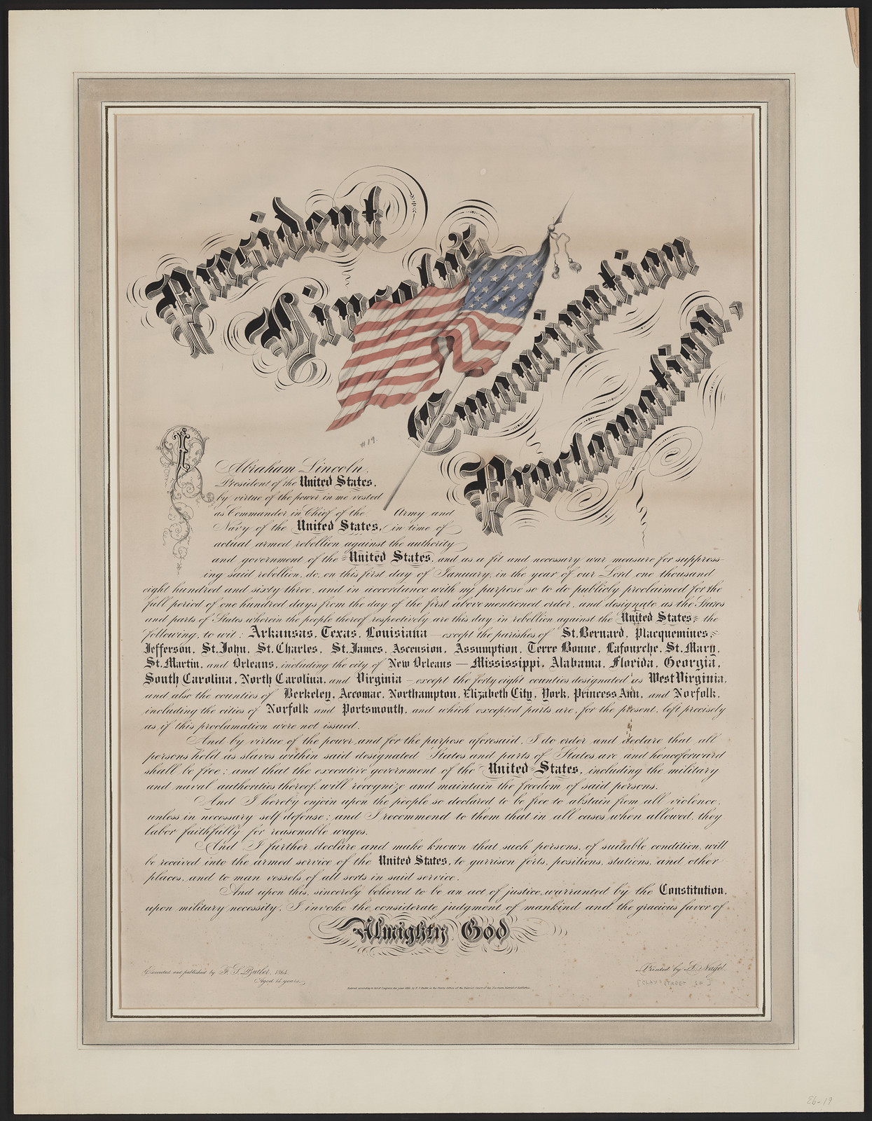 Emancipation Proclamation, [no date recorded on shelflist card] — historic print