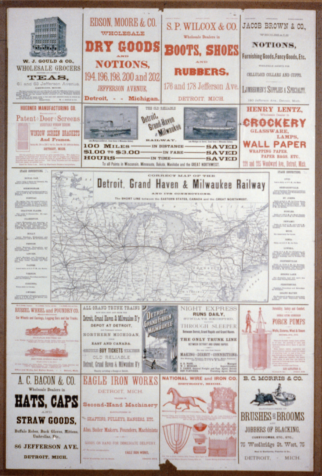 Detroit, Grand Haven & Milwaukee Railway, [Chicago?] : Poole Brothers, Inc., [188/9-?] — vintage poster