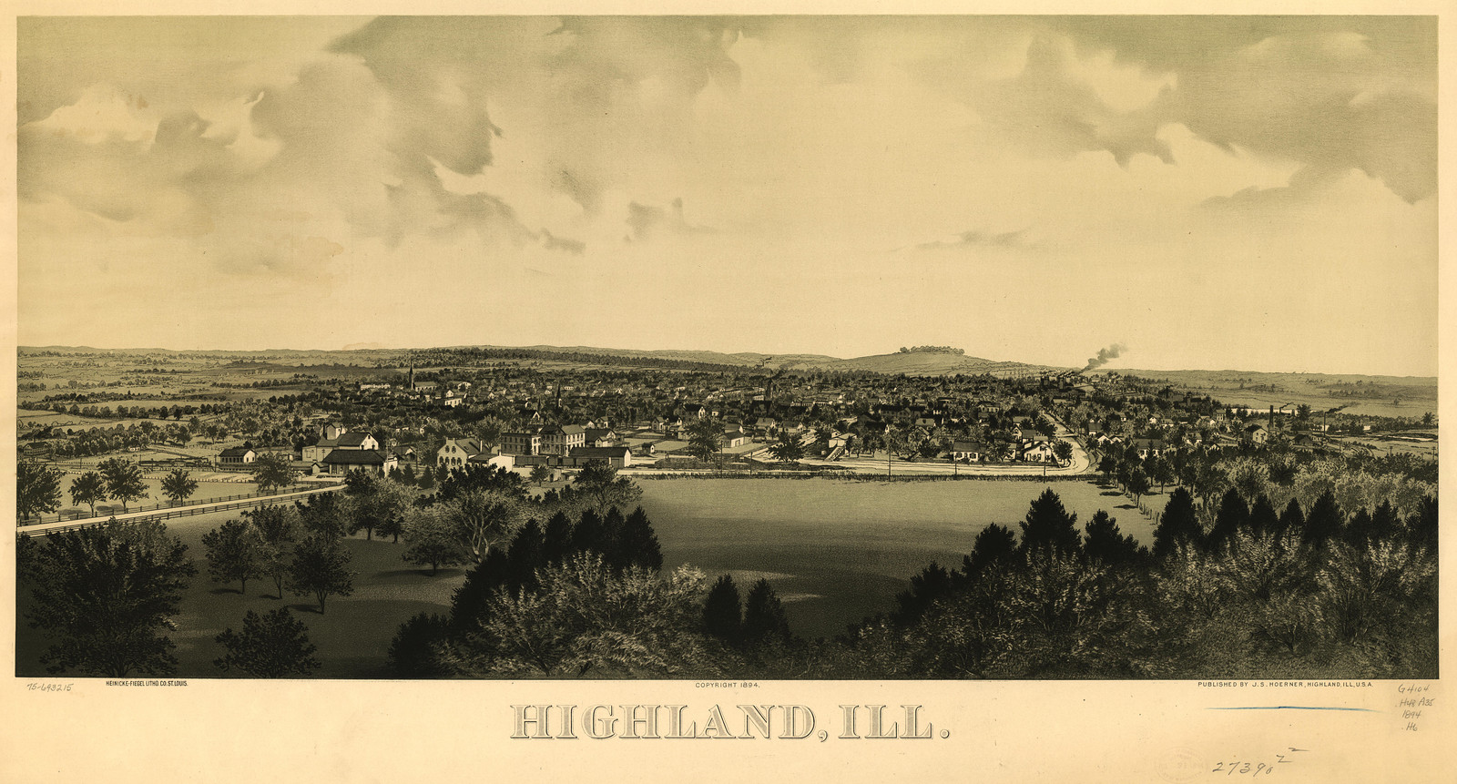 Highland, Illinois, 1894, 1894 — antique map