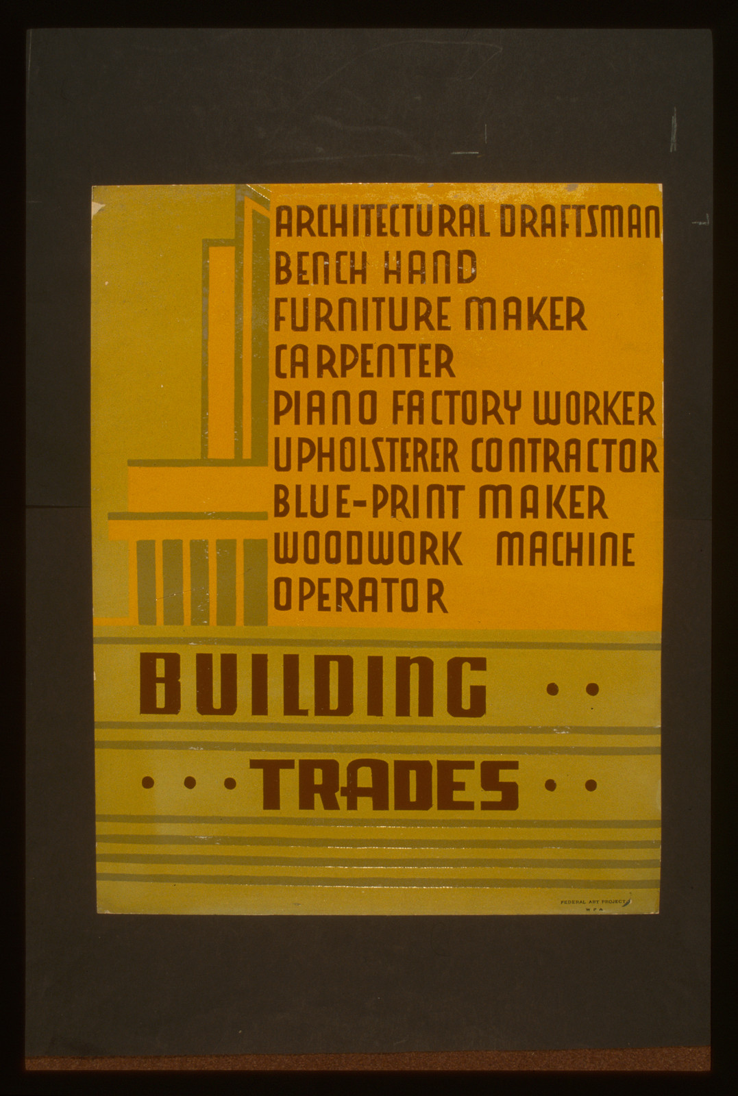 Building trades, 1937 — vintage poster