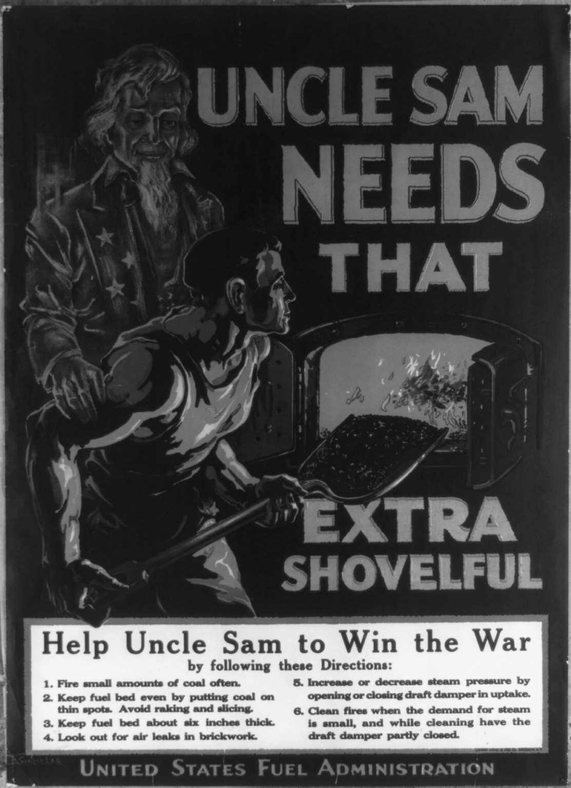Uncle Sam needs that extra shovelful / F. Sindelar., 1917 — vintage poster