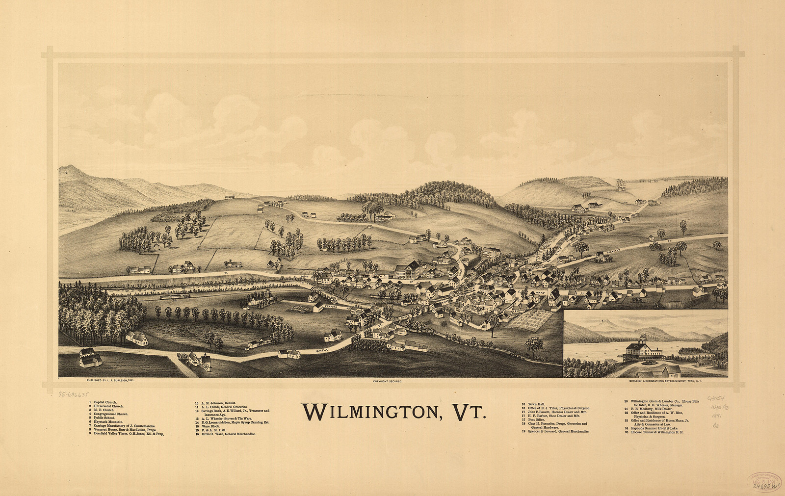 Wilmington, Vermont, 1891, 1891 — antique map
