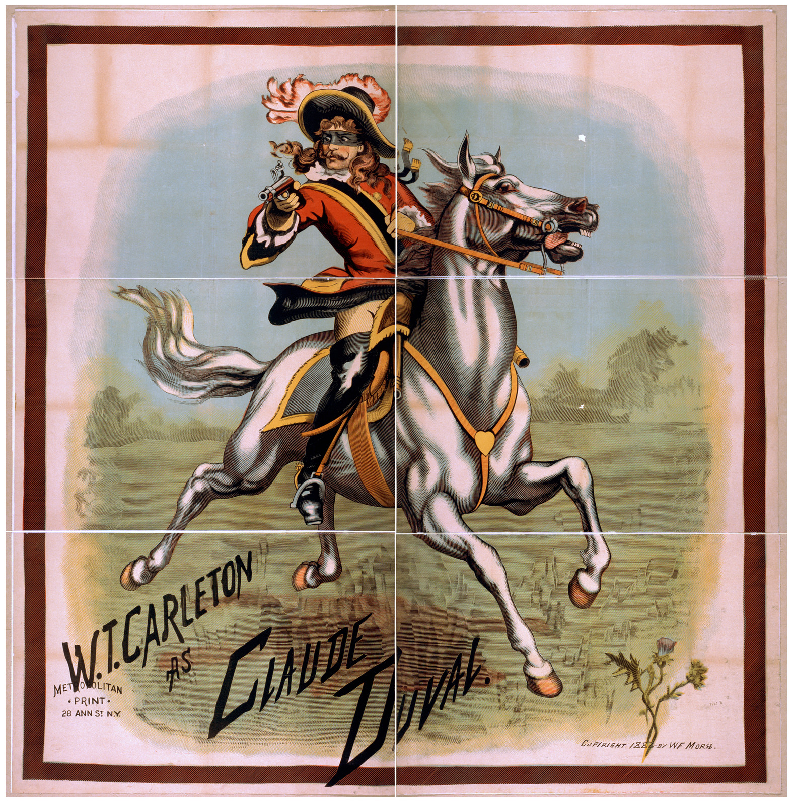 W.T. Carleton as Claude Duval, 1882 — vintage poster
