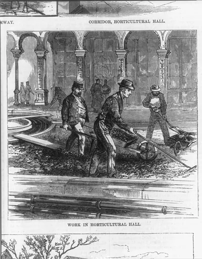 Work in Horticultural Hall