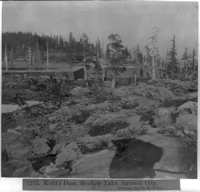 Kidd's Dam Meadow lake, Summit City - Central Pacific Railroad