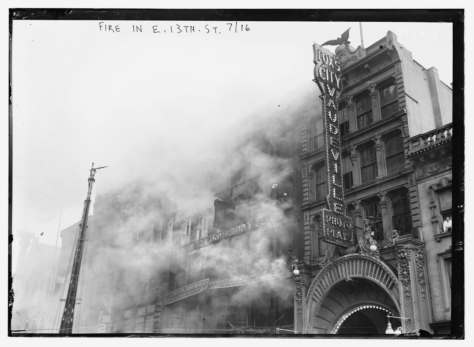 Fire, E. 13th St., 1916, 1916 — historic photograph