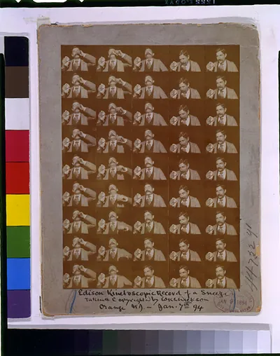 Edison kinetoscopic record of a sneeze / taken & copyrighted by W.K.-L. Dickson, Orange, N.J.
