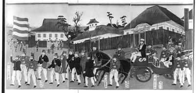 Yokohama gaikokujin gyoretsu no zuTITLE TRANSLATION:Picture of foreign parade in Yokohama.