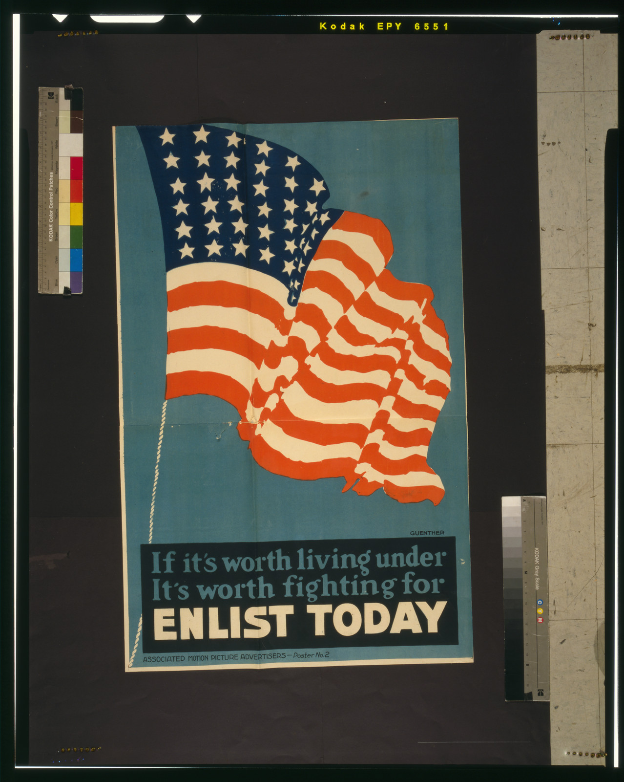If it's worth living under, it's worth fighting for--Enlist today / Guenther., [1917?] — vintage poster