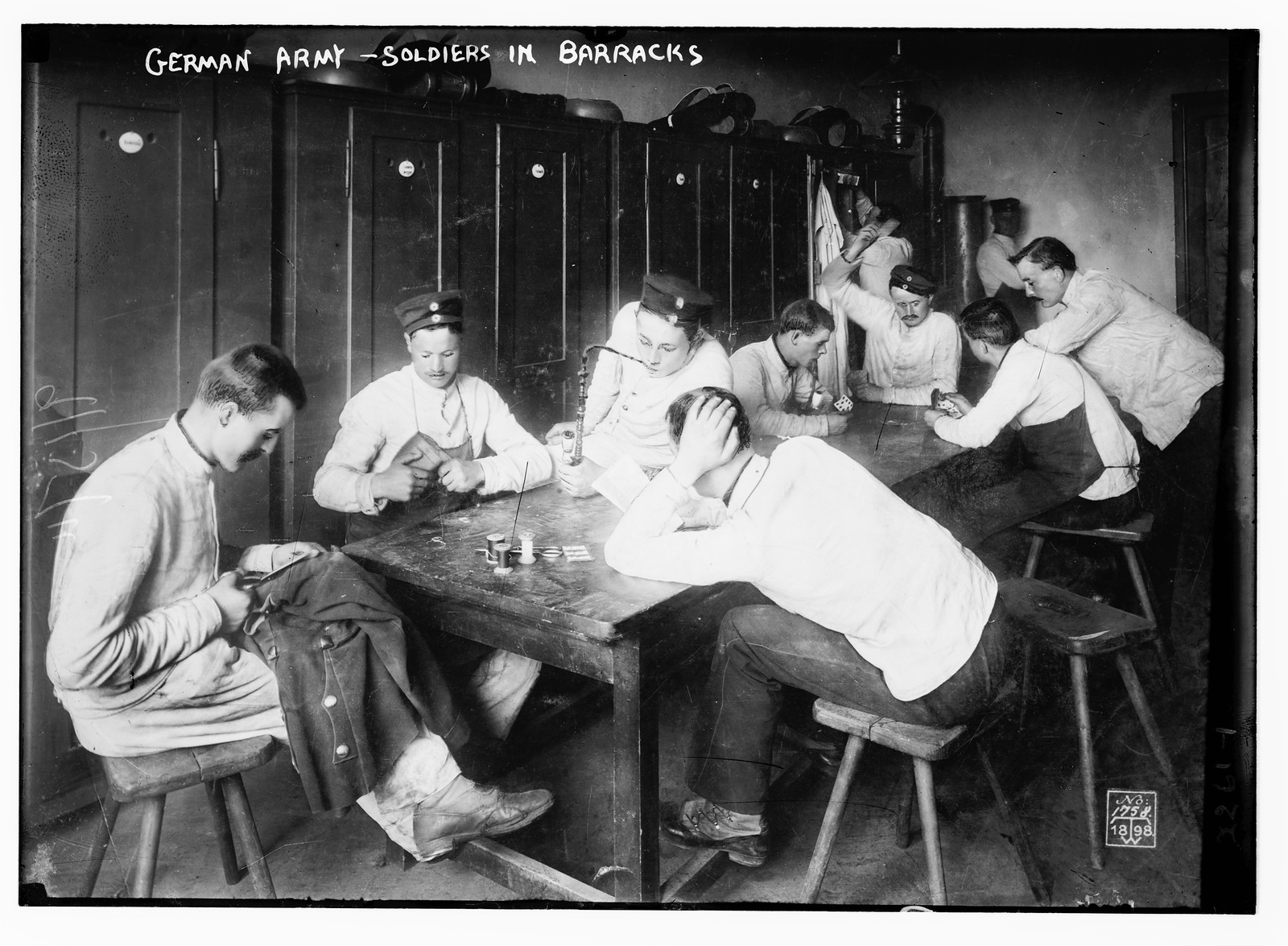 German Army soldiers in barracks, n/a — historic photograph