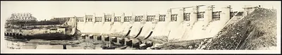 Panoramic view of Gatun Dam spillway, Panama