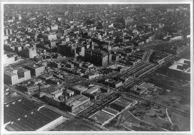[Aerial view of Washington, D.C., downtown area]