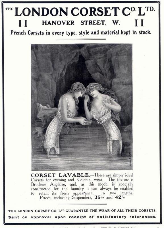London Corset Co. advertisement for Corset Lavable — historic image