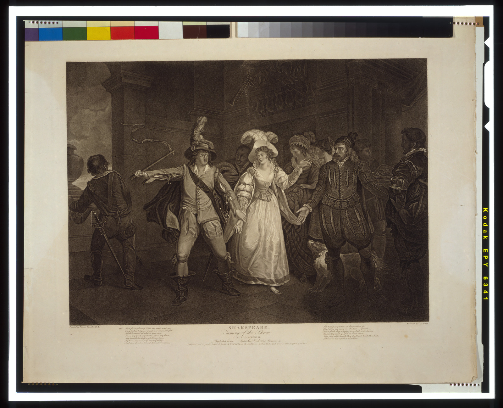Shakspeare--Taming of the shrew, Act III, Scene II / painted by Francis Wheatly, R.A. ; engraved by I.P. Simon., London : published by John & Josiah Boydell, 1795. — antique engraving