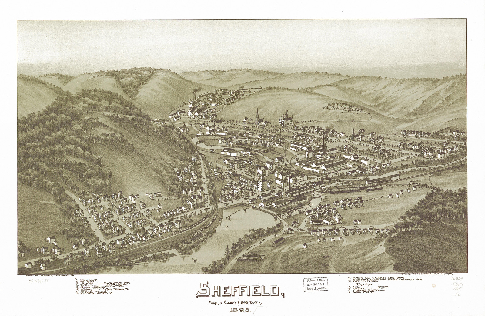 Sheffield, Pennsylvania, 1895, 1895 — antique map