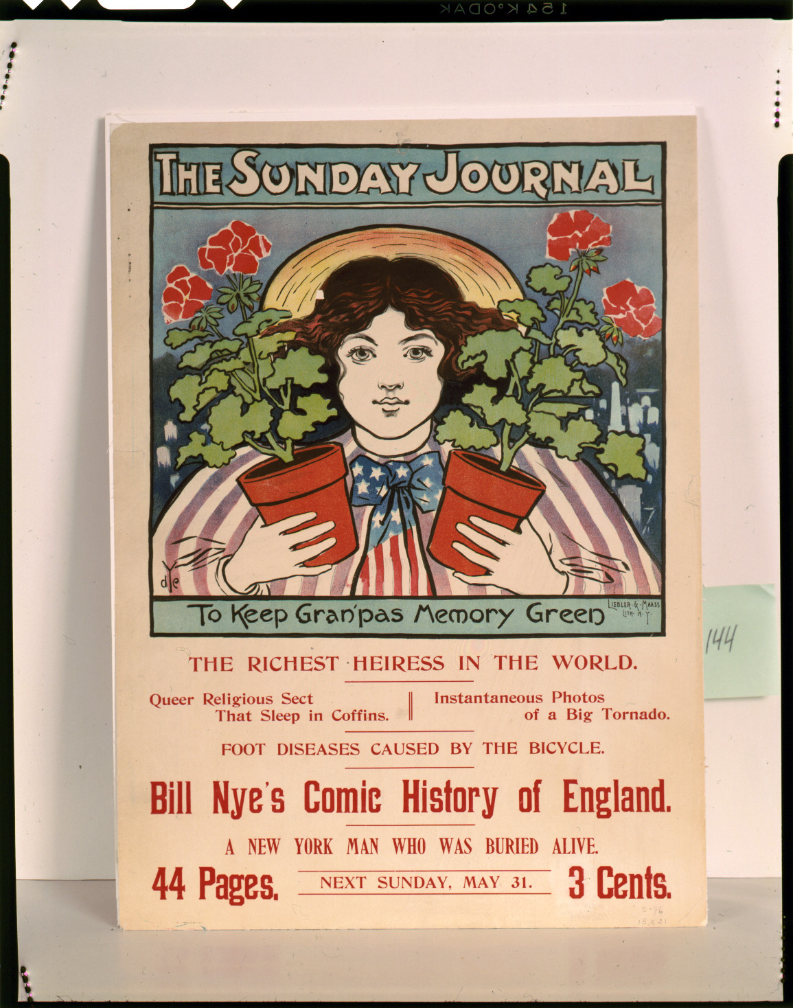 The Sunday Journal--To keep gran'pas memory green--The richest heiress in the world, N.Y. : Liebler & Maass lith., [1896] — vintage poster