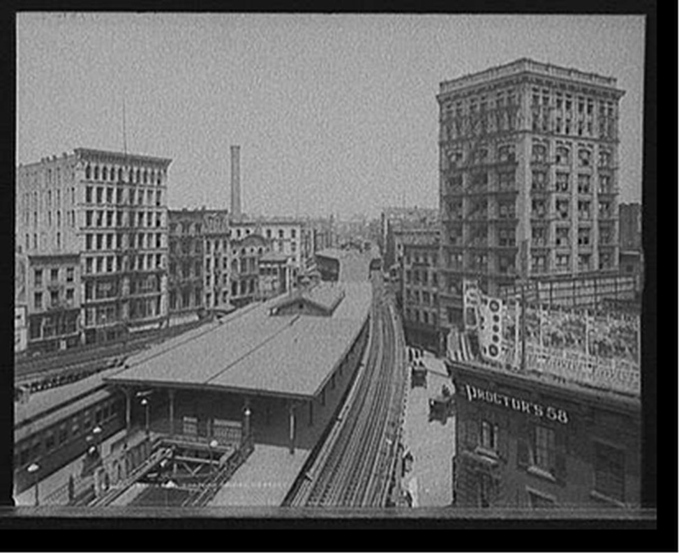 Antique Architecture - New York City - L Station Chatham Square New York — historic image