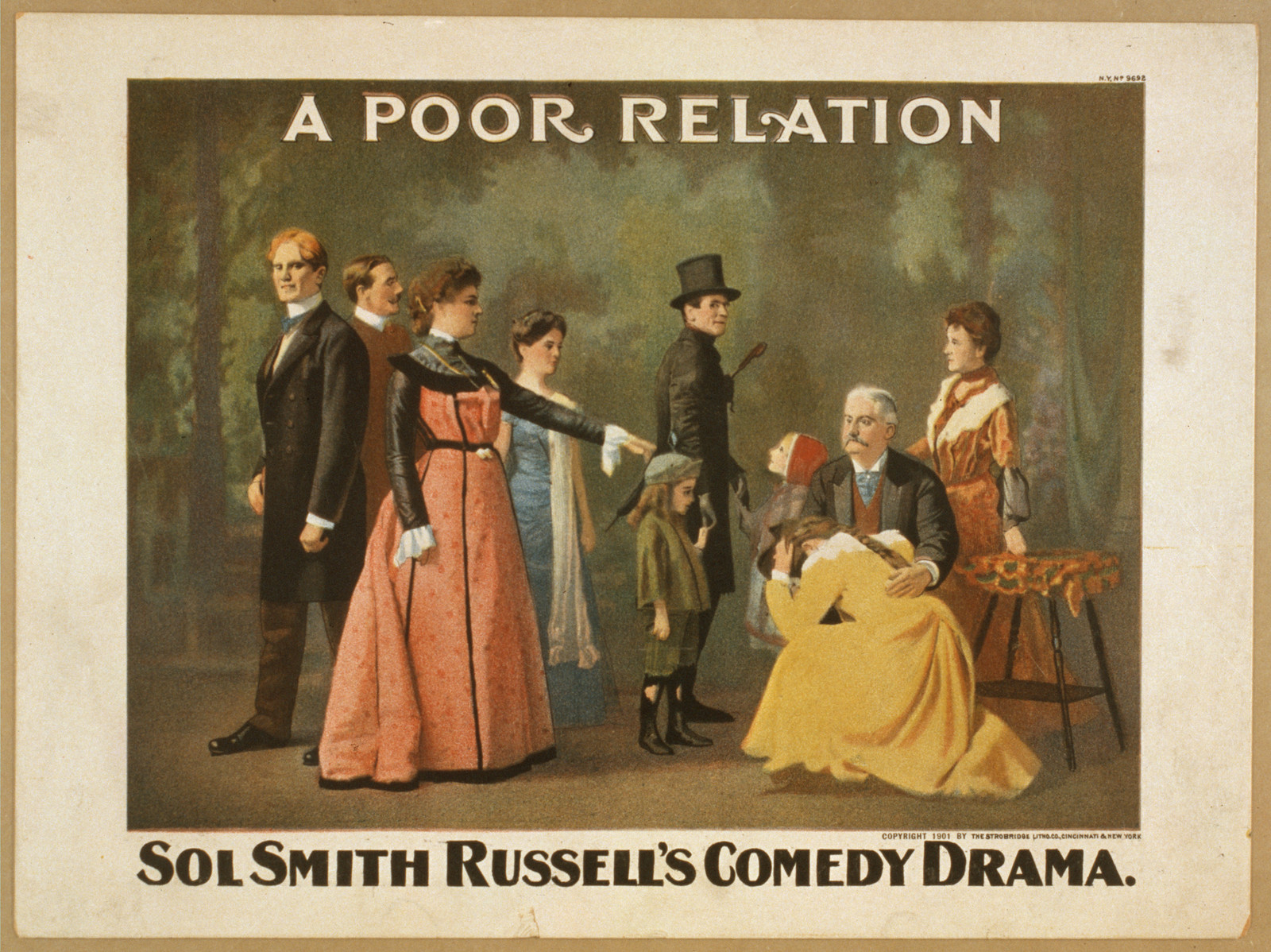 A Poor Relation: Sol Smith Russell's Comedy Drama poster — vintage poster