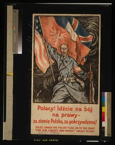 Poles! Under the Polish flag on to the fight - For our liberty and yours! Enlist to-day
