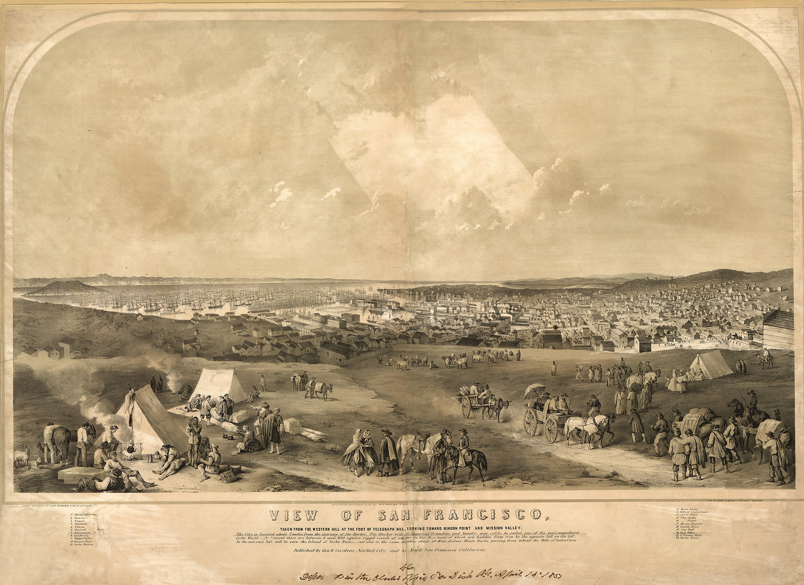 CA San Francisco 1851 MAP, 1851 — antique map