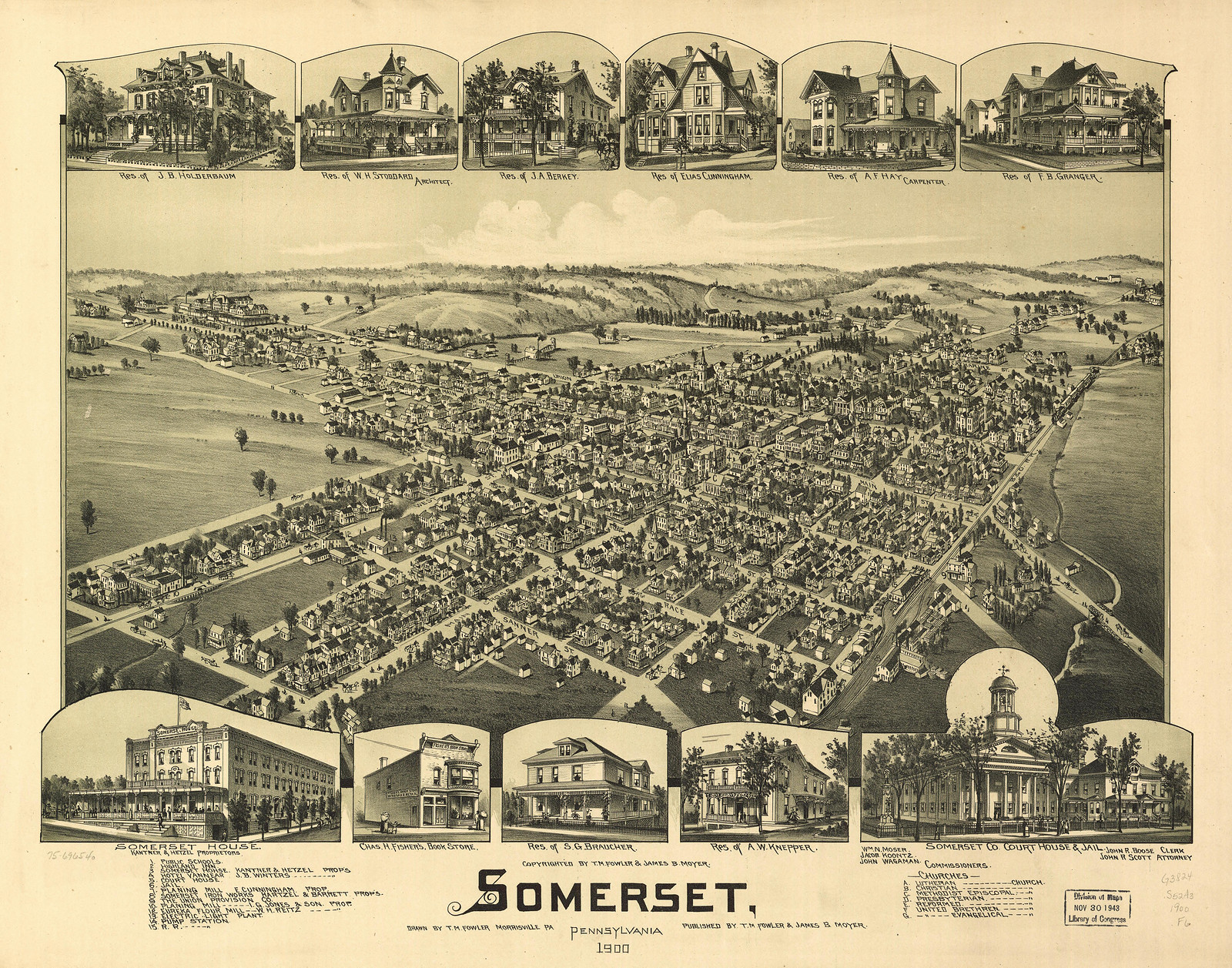 Somerset, Pennsylvania, 1900, 1900 — antique map
