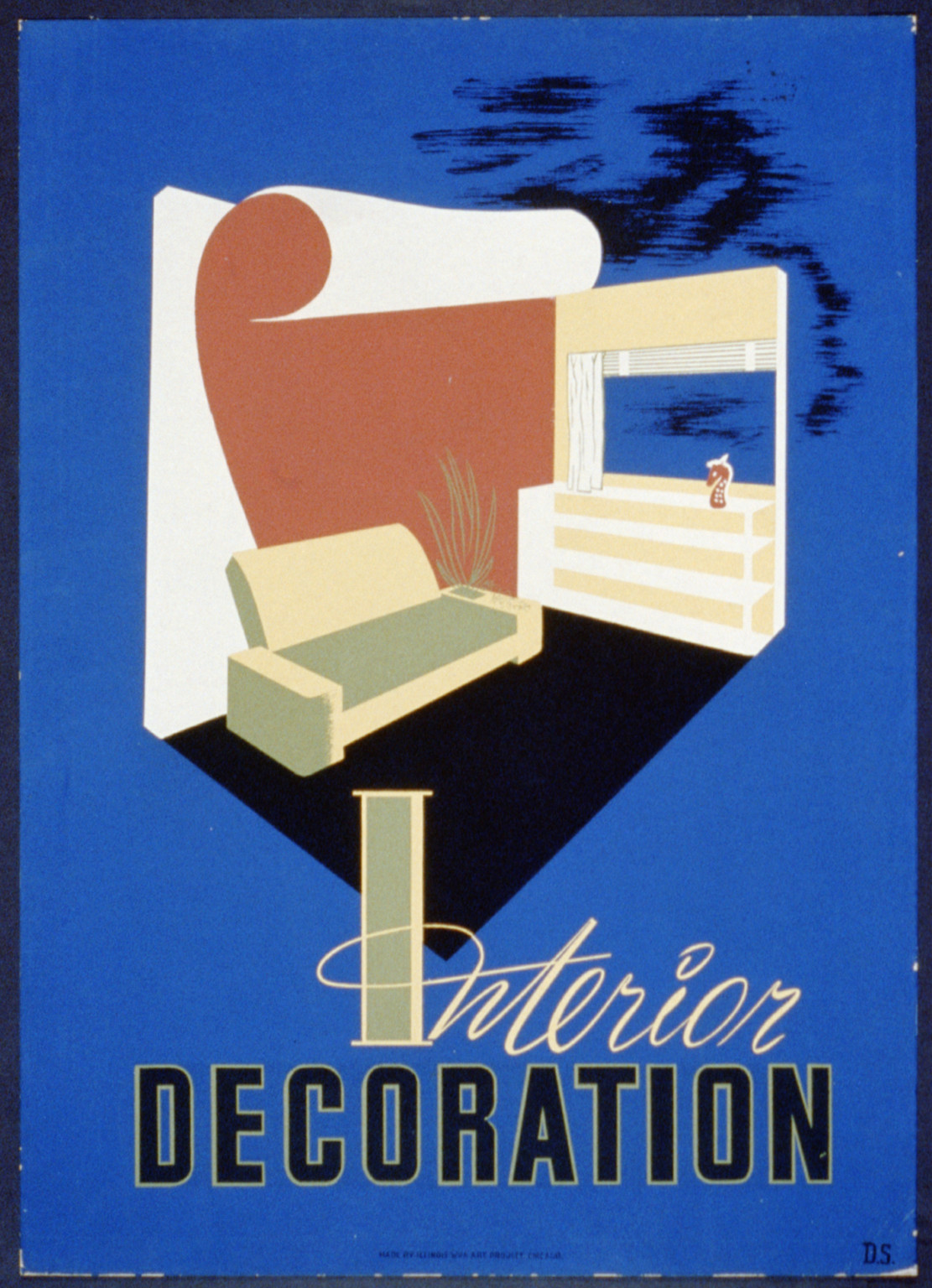 Interior decoration / D.S., 1936 — vintage poster
