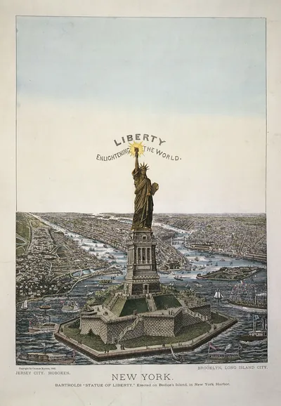 New York. Bartholdi Statue of Liberty erected on Bedloe's Island, in New York Harbor