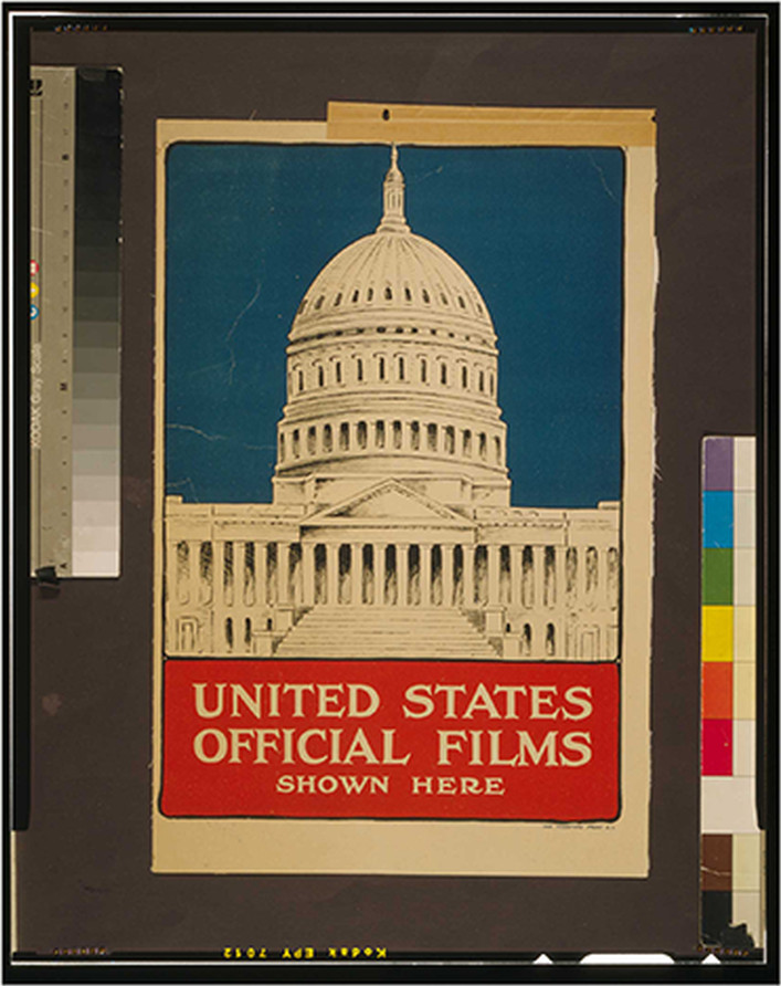 United States official films shown here / The Hegeman Print N.Y., 1917 — vintage poster