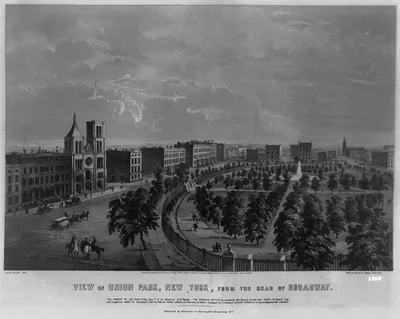 View of Union Park, New York, from the head of Broadway