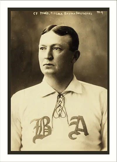 Cy Young, pitcher, Boston Americans baseball portrait