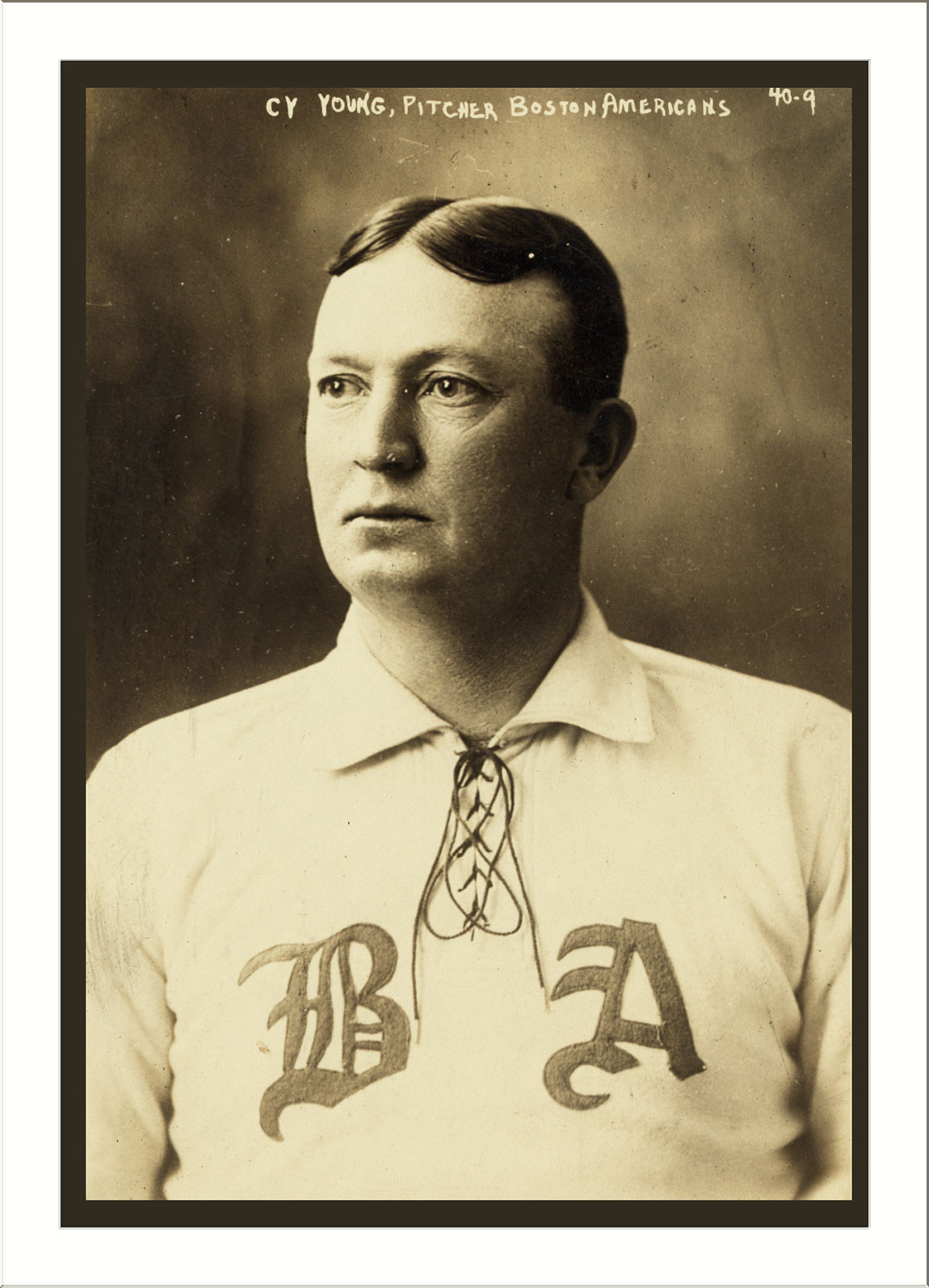 Cy Young, pitcher, Boston Americans baseball portrait — historic image