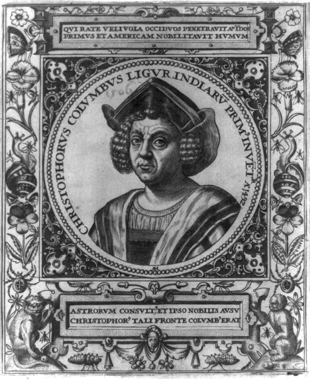 Christopher Columbus, [no date recorded on caption card] — antique engraving