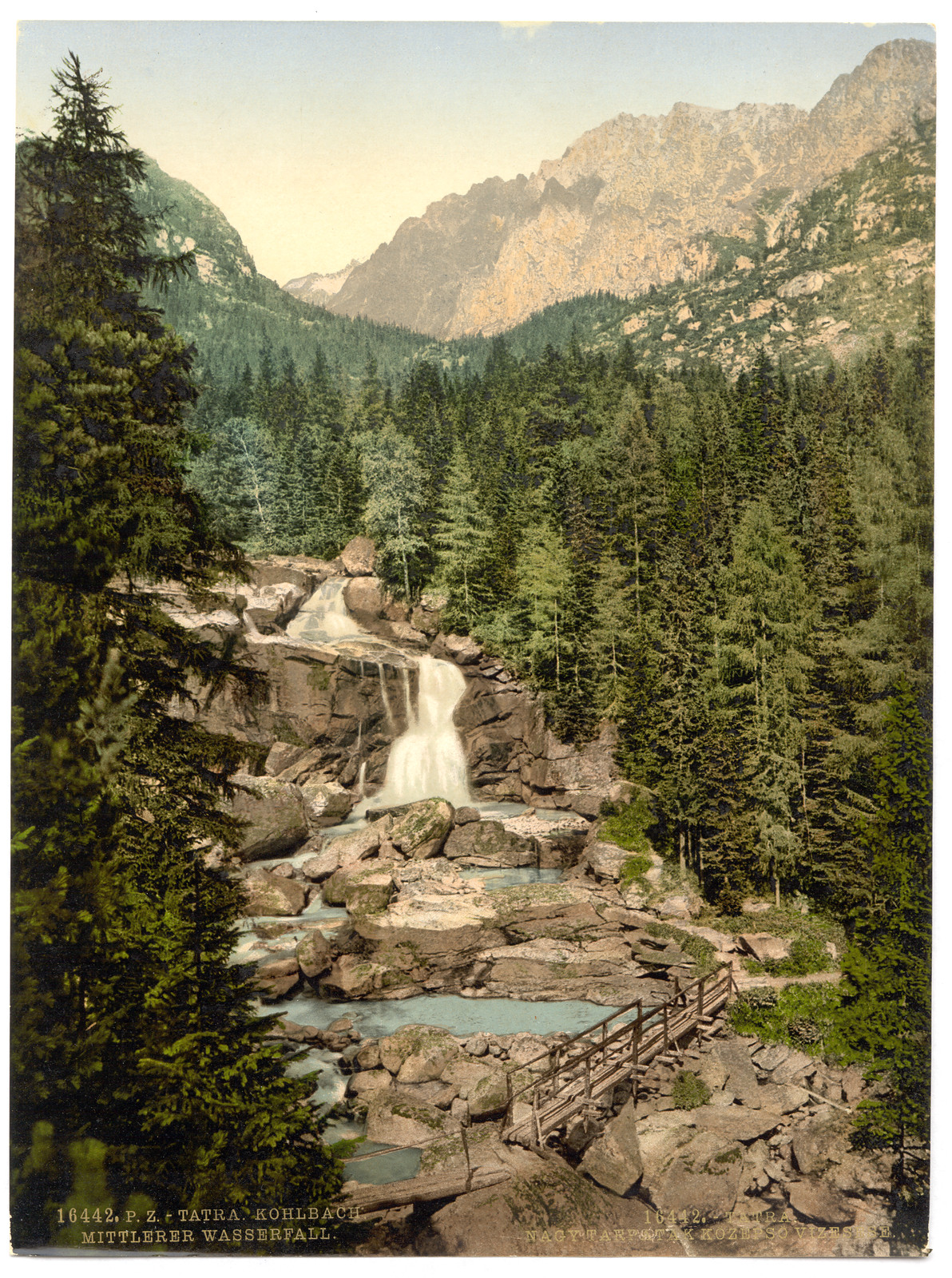 Great Kohlbach Middle Waterfall Tatra Austro-Hungary, [between ca. 1890 and ca. 1900]. — historic print