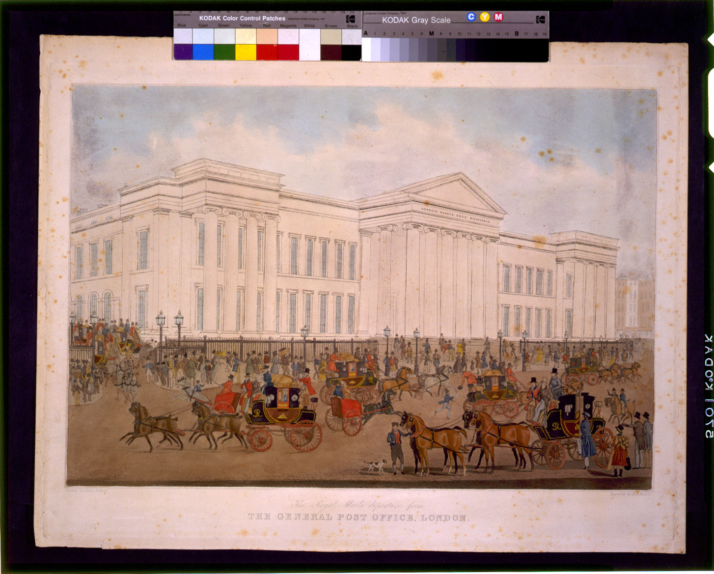 The royal mails departure from the general post office, London / painted by James Pollard ; engraved by R.G. Reeves., [183-(?)] — historic image
