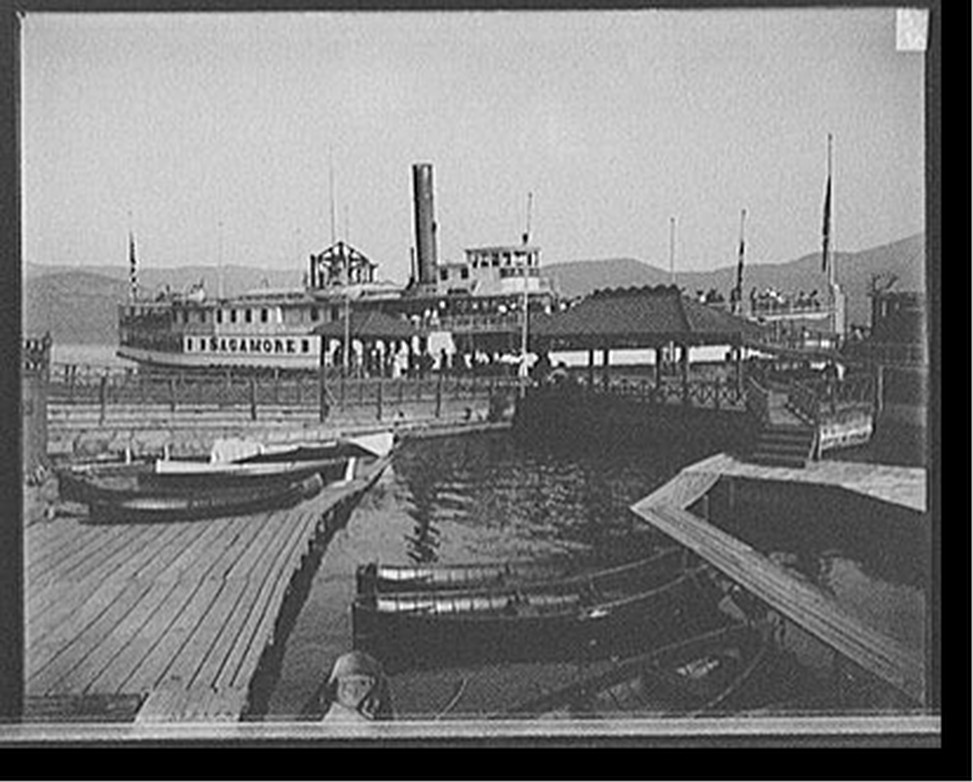 [Lake George, N.Y., the Sagamore boat landing], [between 1890 and 1910] — historic photograph