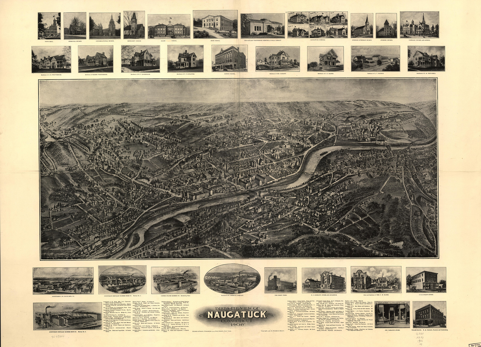 Naugatuck, Connecticut, 1906, 1906 — antique map