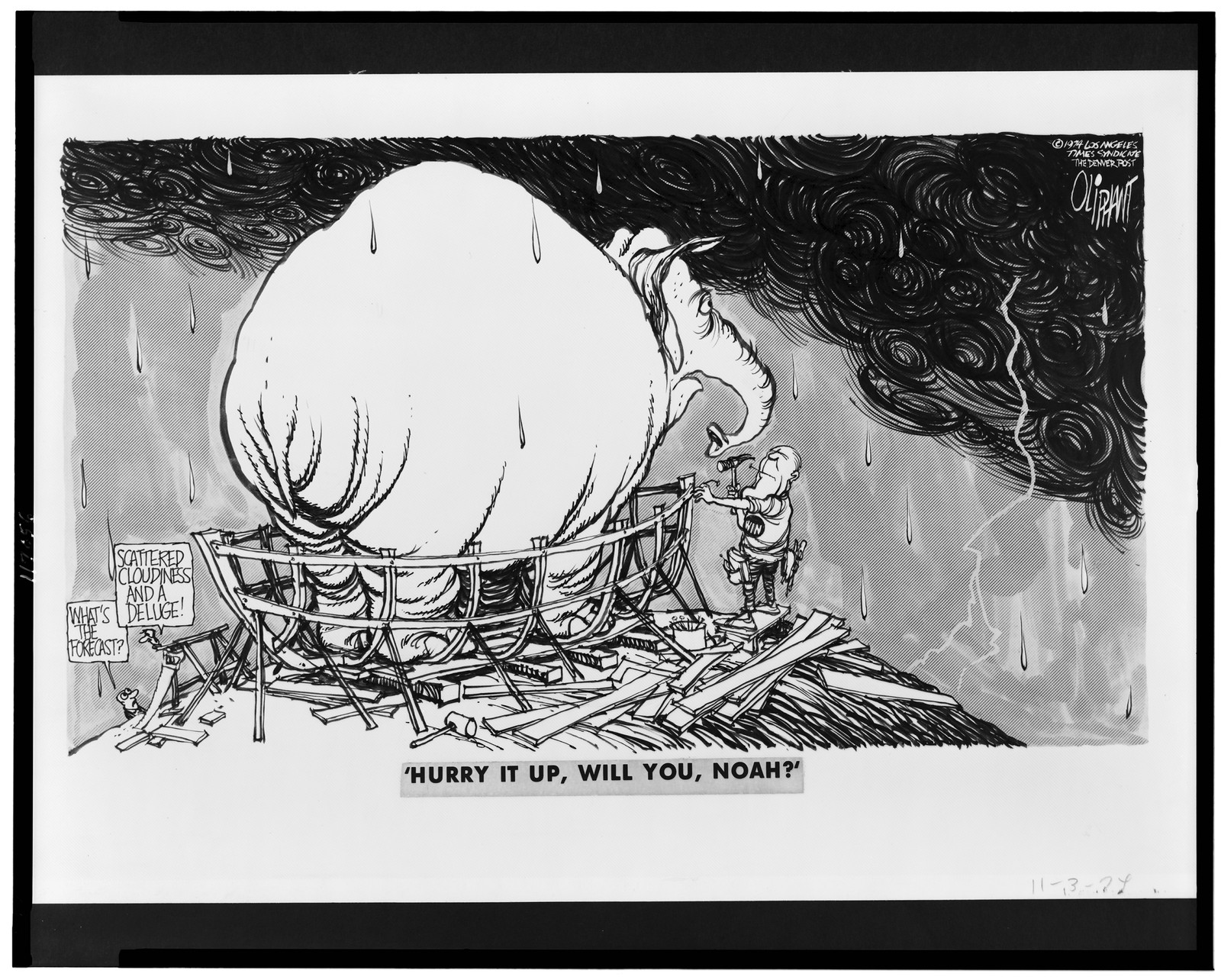 'Hurry it up, will you, Noah?', 1974 Nov. 3 [publication date] — historic drawing